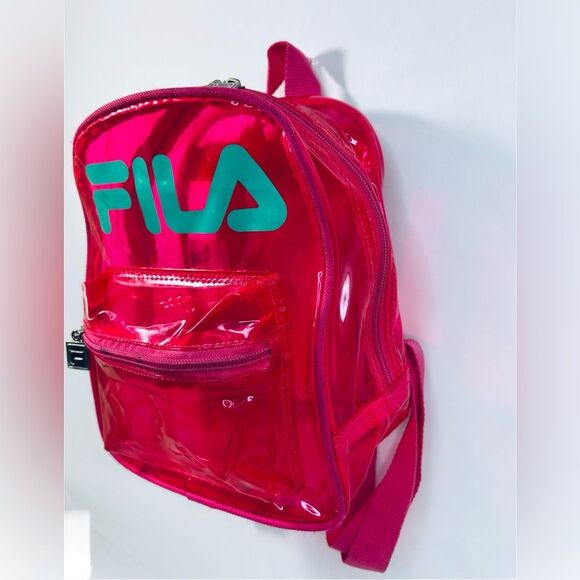 FILA Neon Pink Clear Jelly Mini Backpack - Picture 4 of 11
